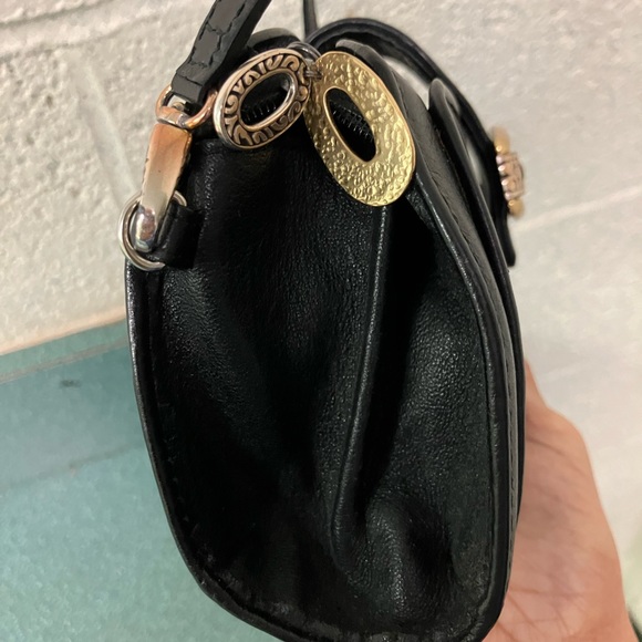 Brighton Crossbody Black Leather Bag Purse Croc Embossed Western Cowgirl Cottage - Picture 8 of 17